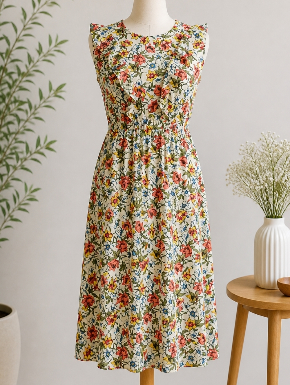 Molly Bracken Floral Dress With Ruffle Details